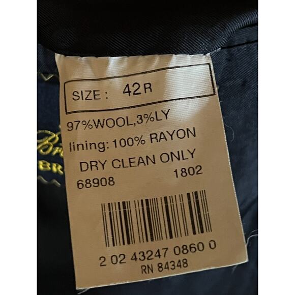 Brooks Brothers Blazer 42R Brooksease Dark Blue Banker's Stripe Blazer Jacket - Picture 15 of 16